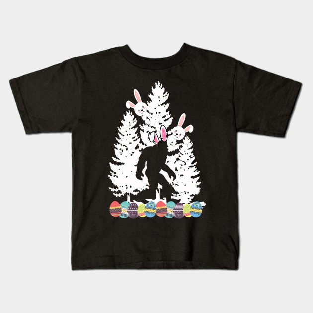 Easter Bunny Bigfoot Kids T-Shirt by Teewyld